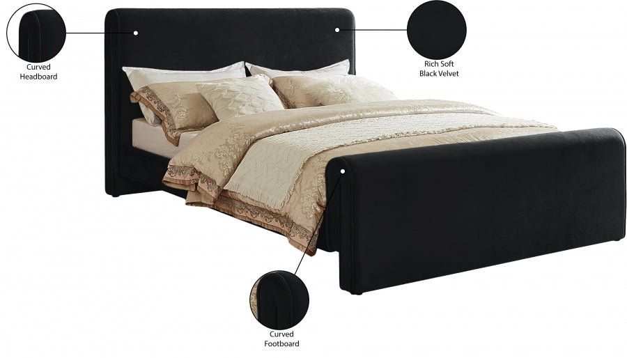 Lit double en velours Sloan