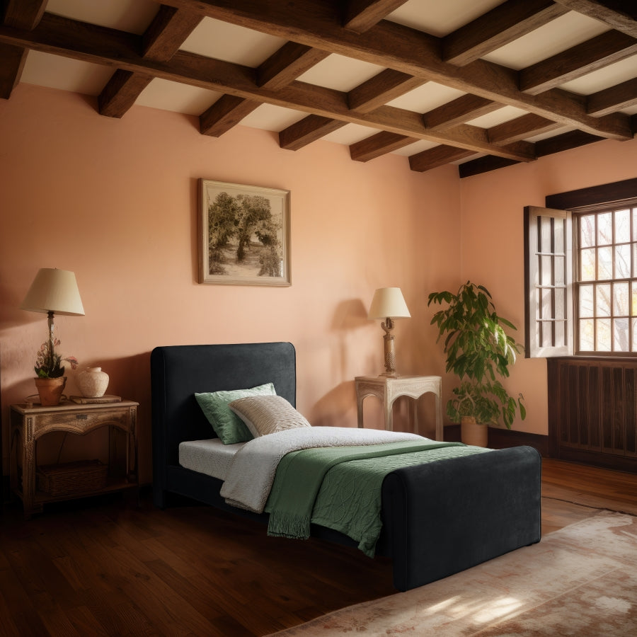 Lit simple en velours Sloan