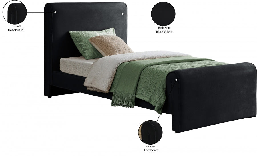 Lit simple en velours Sloan