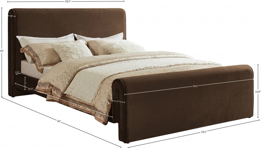 Lit double en velours Sloan