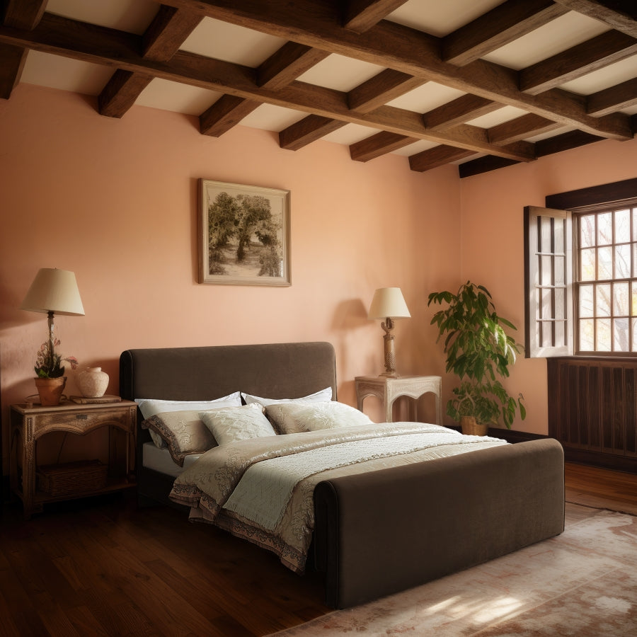 Lit king size en velours Sloan
