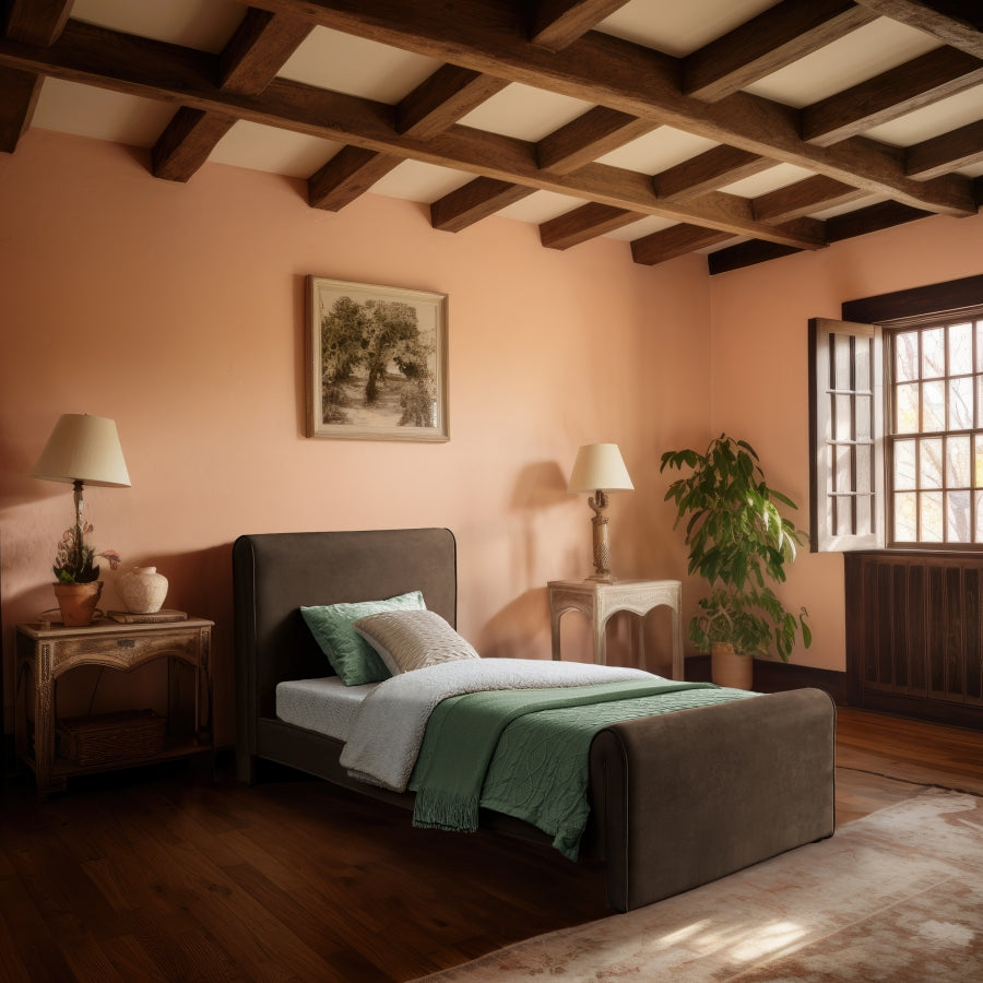 Lit simple en velours Sloan