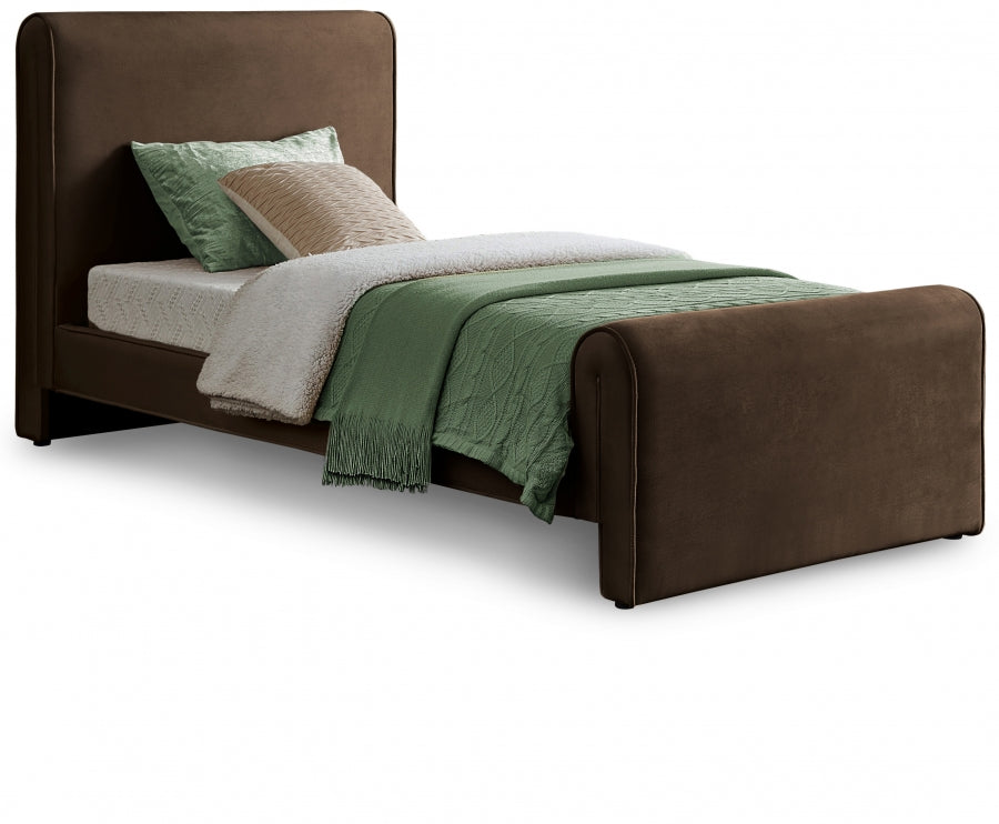 Lit simple en velours Sloan