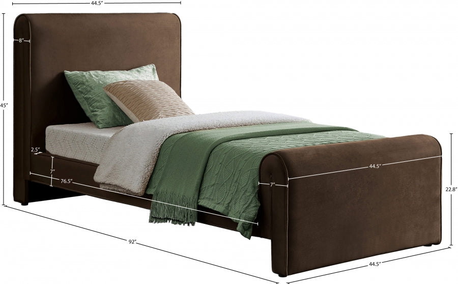 Lit simple en velours Sloan