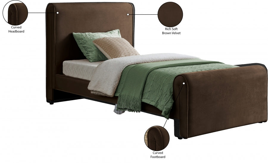 Lit simple en velours Sloan