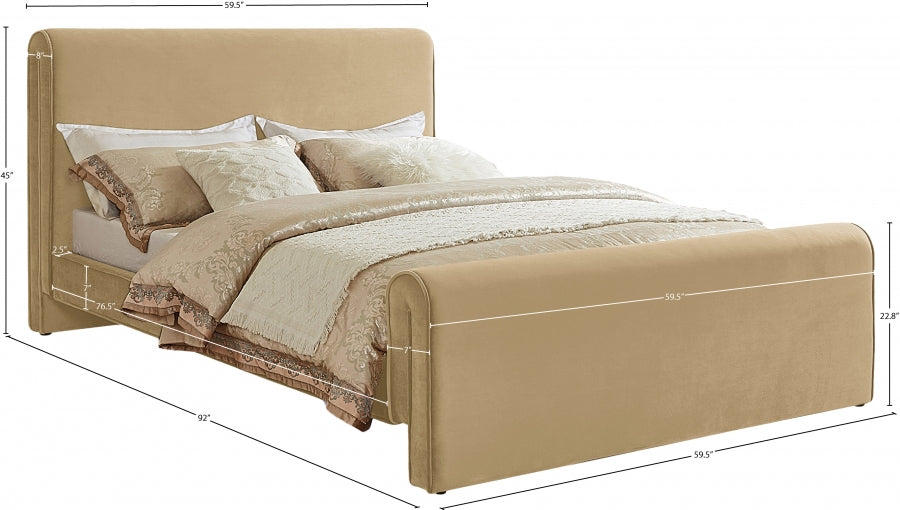 Lit double en velours Sloan