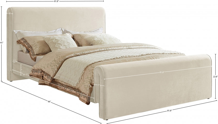 Lit king size en velours Sloan