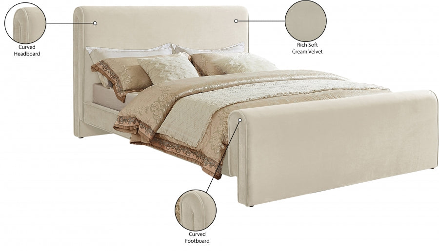 Lit king size en velours Sloan