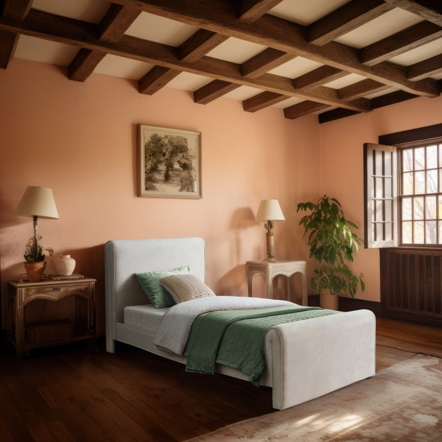 Lit simple en velours Sloan