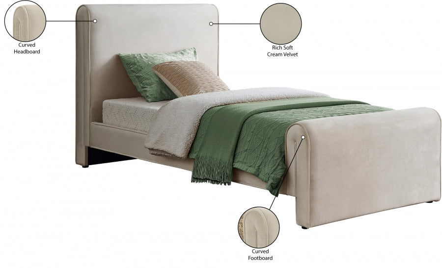 Lit simple en velours Sloan