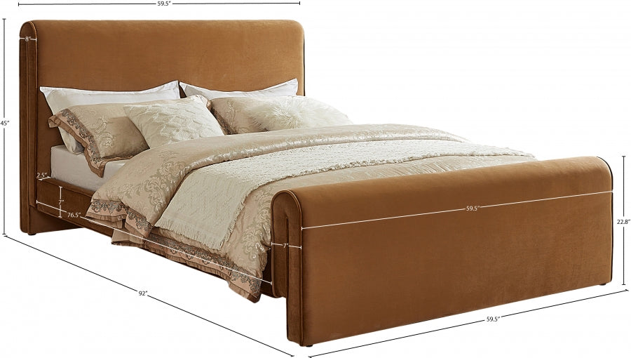 Lit double en velours Sloan