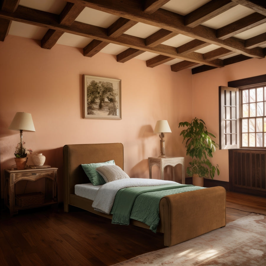 Lit simple en velours Sloan