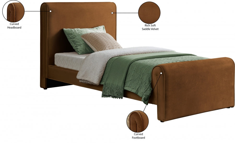 Lit simple en velours Sloan