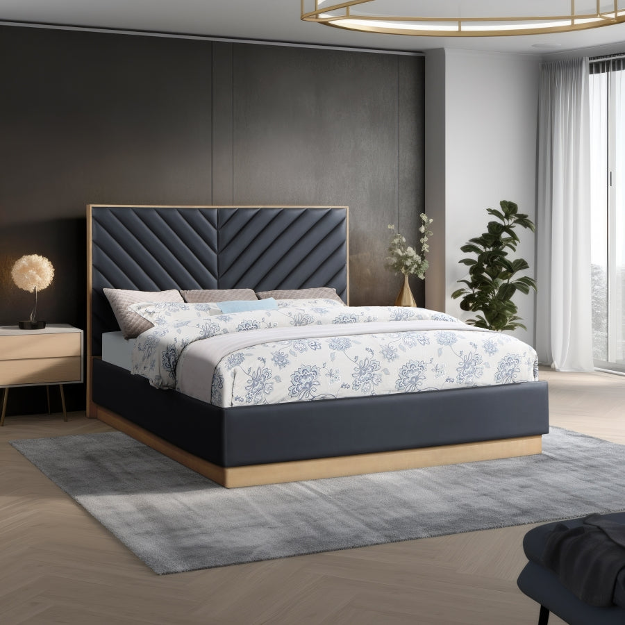 Lit King Size en cuir végétalien Casa