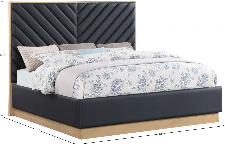 Lit King Size en cuir végétalien Casa