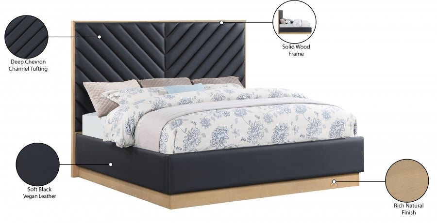 Lit King Size en cuir végétalien Casa
