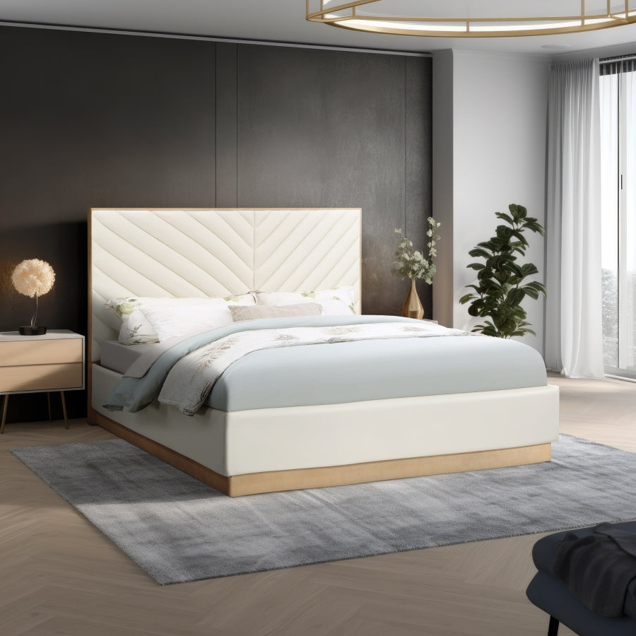 Lit King Size en cuir végétalien Casa