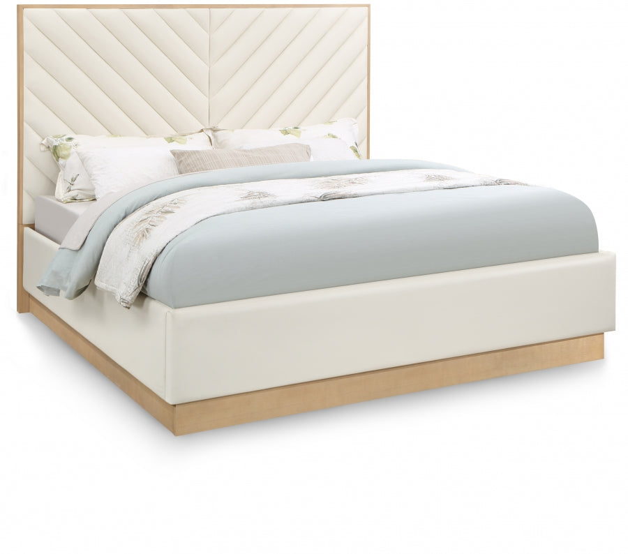 Lit queen size en cuir végétalien Casa