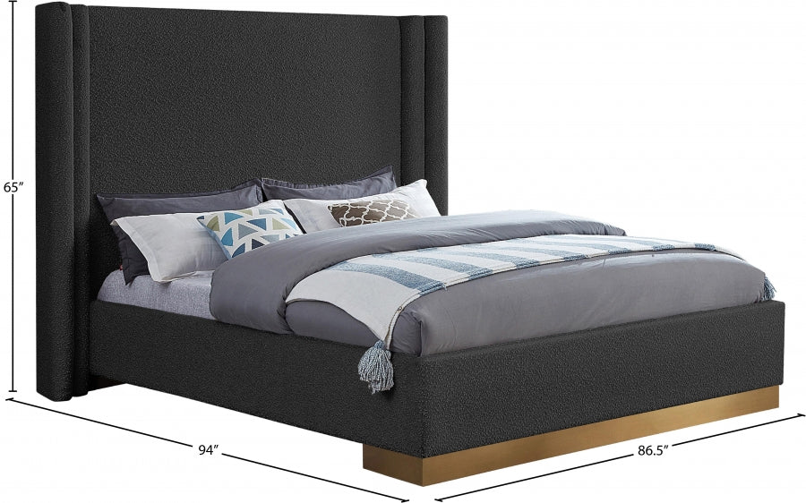 Lit King En Tissu Boucle Halton