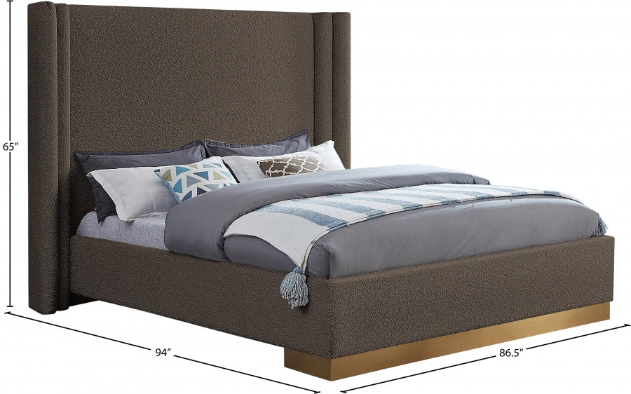 Lit King En Tissu Boucle Halton