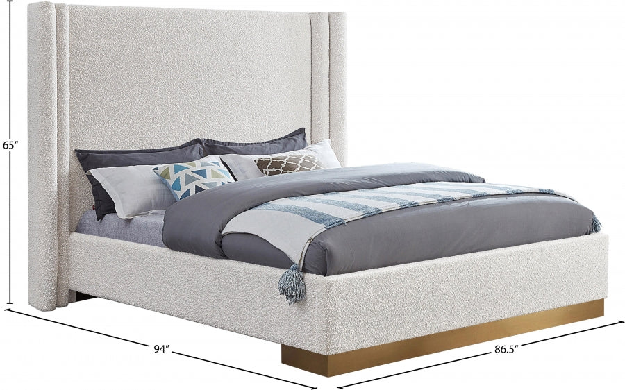 Lit King En Tissu Boucle Halton