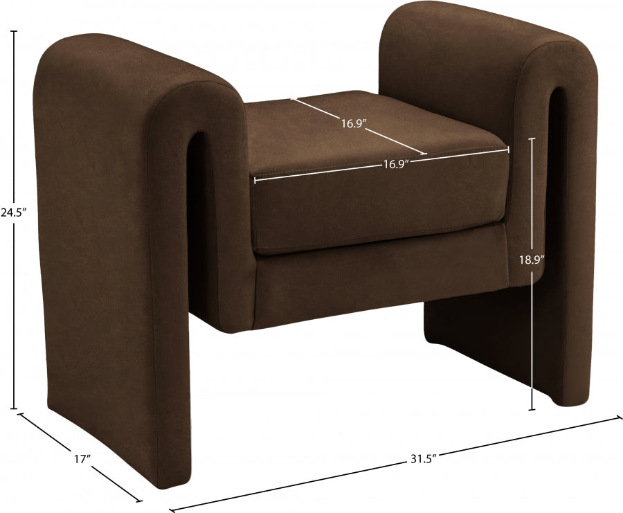 Banc 31,5" en velours Sloan