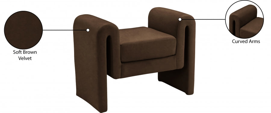 Banc 31,5" en velours Sloan