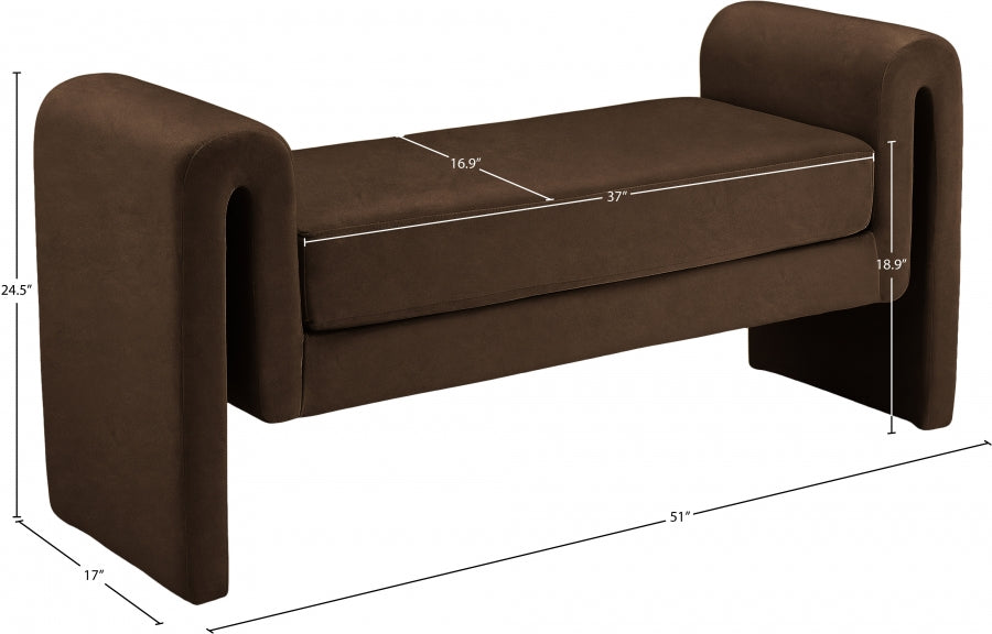 Banc 51" en velours Sloan