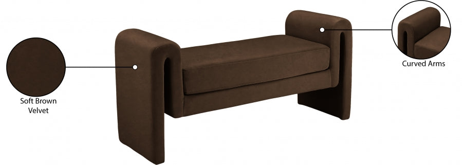 Banc 51" en velours Sloan