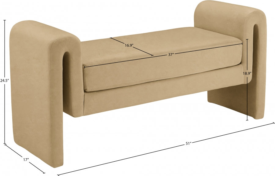 Banc 51" en velours Sloan