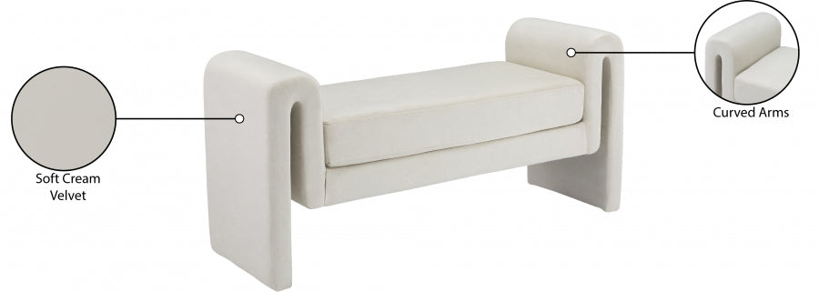 Banc 51" en velours Sloan