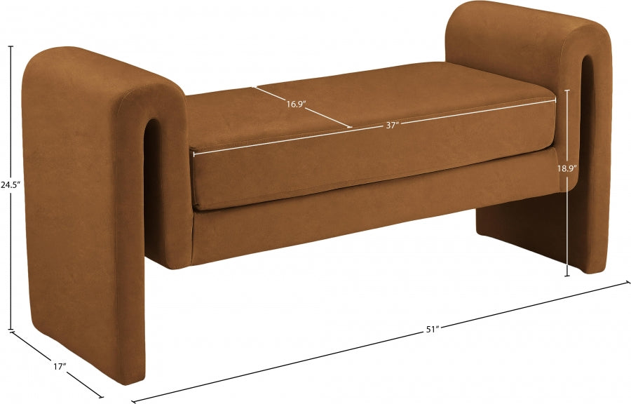 Banc 51" en velours Sloan