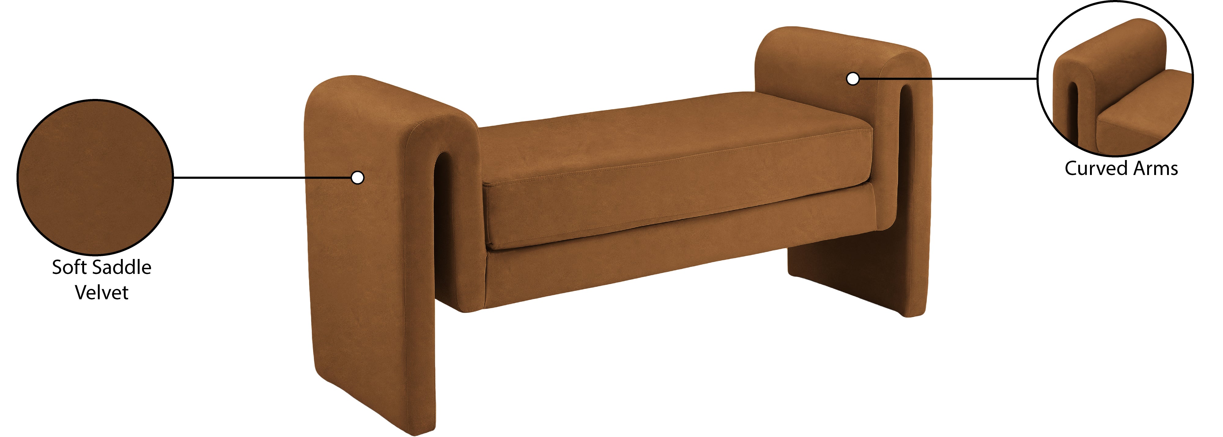 Banc 51" en velours Sloan