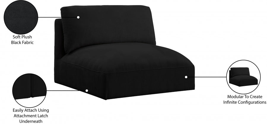Chaise modulaire sans accoudoirs en tissu Ease