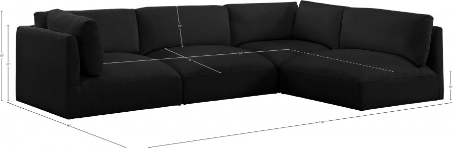 Sectionnel modulaire en tissu Ease