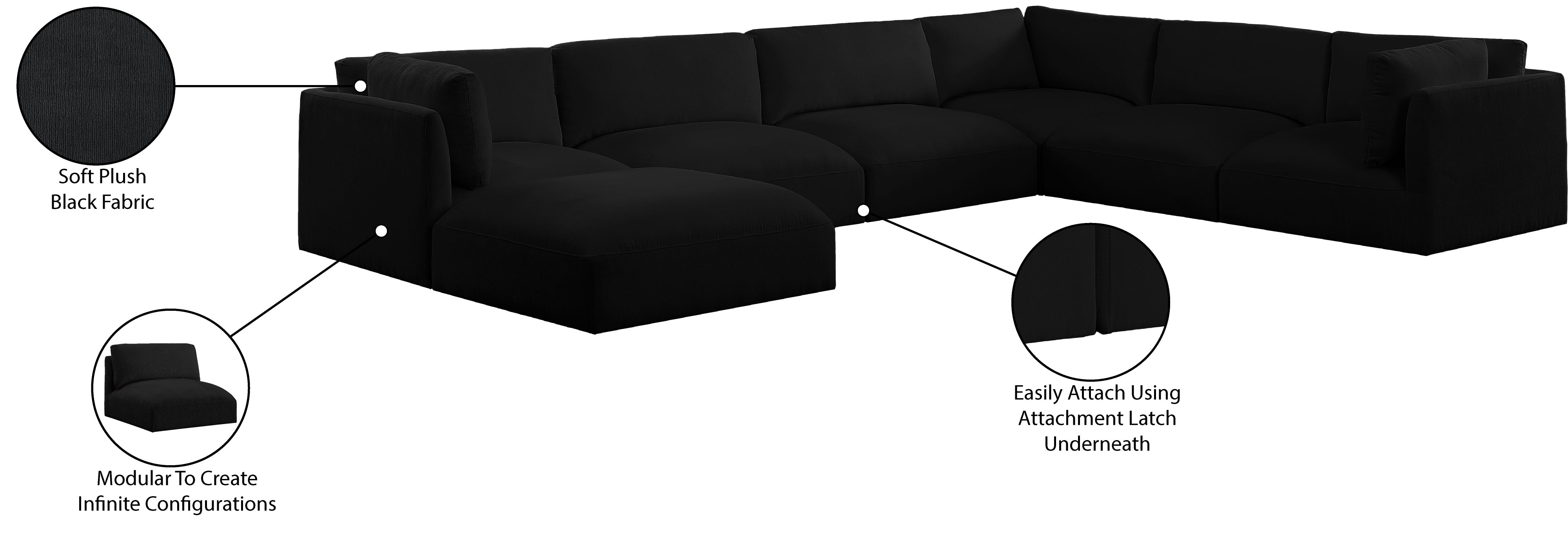 Sectionnel modulaire en tissu Ease