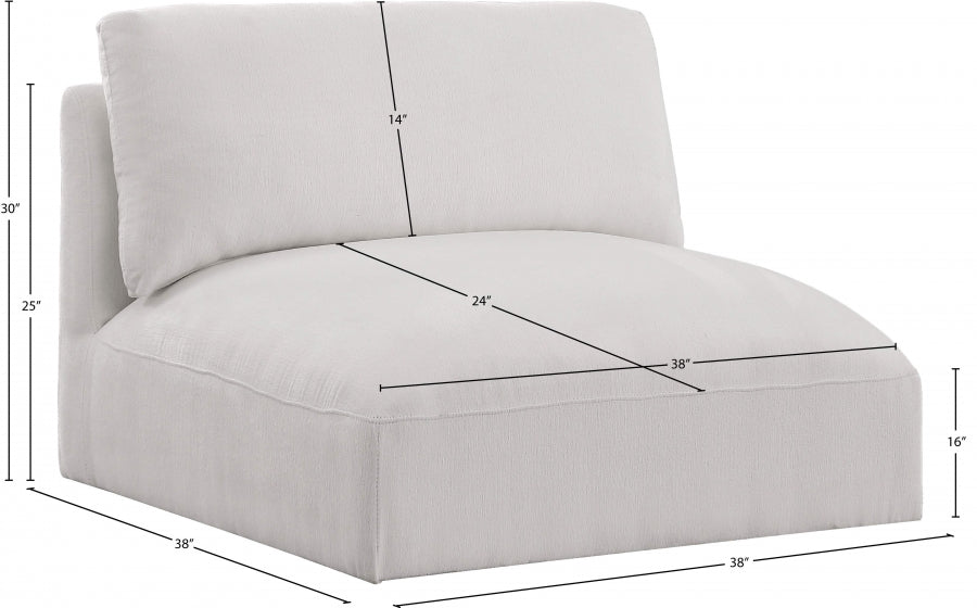 Chaise modulaire sans accoudoirs en tissu Ease