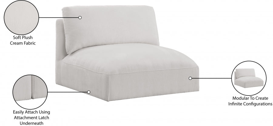 Chaise modulaire sans accoudoirs en tissu Ease