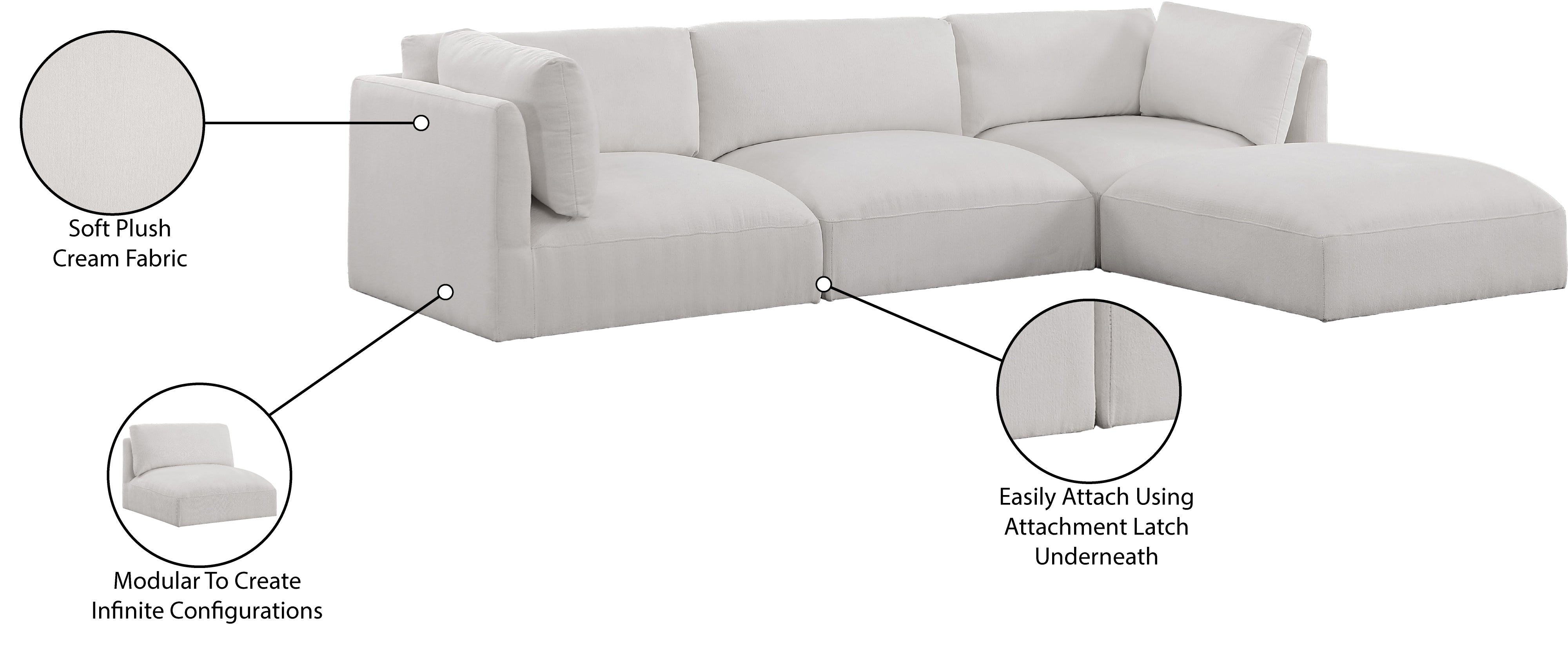 Sectionnel modulaire en tissu Ease