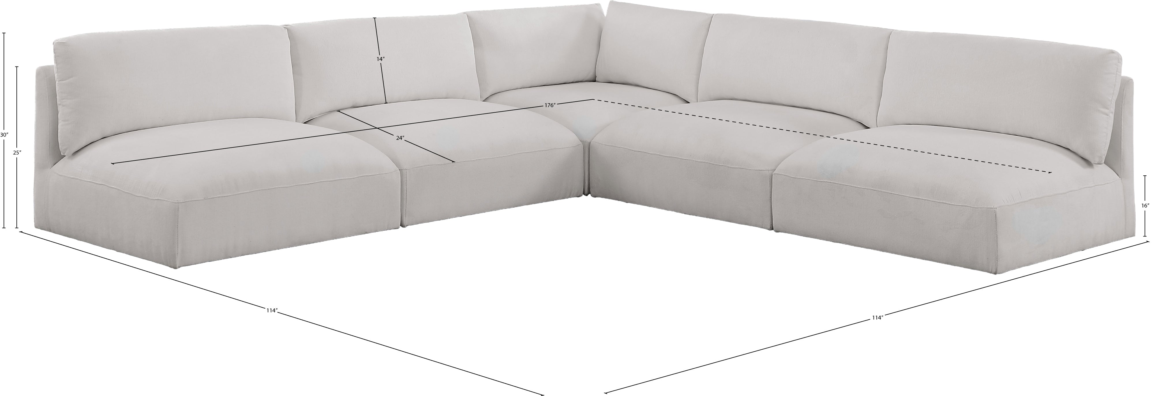 Sectionnel modulaire en tissu Ease