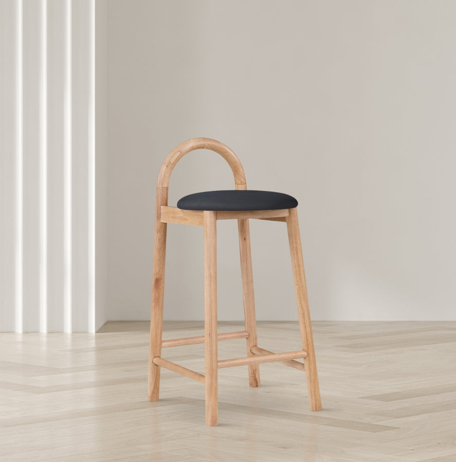 Tabouret de comptoir en cuir végétalien Calvin
