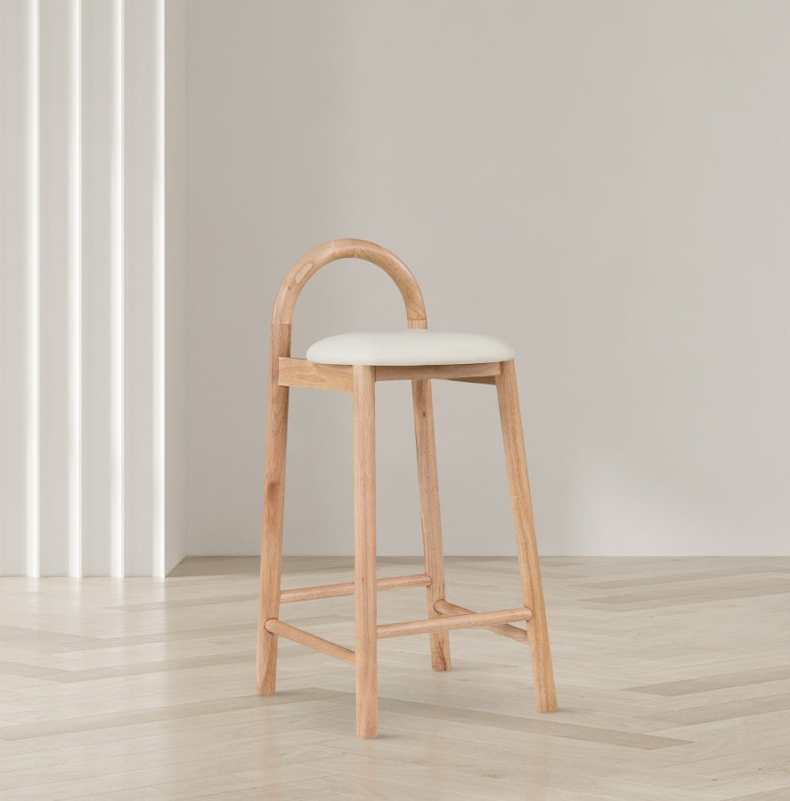 Tabouret de comptoir en cuir végétalien Calvin