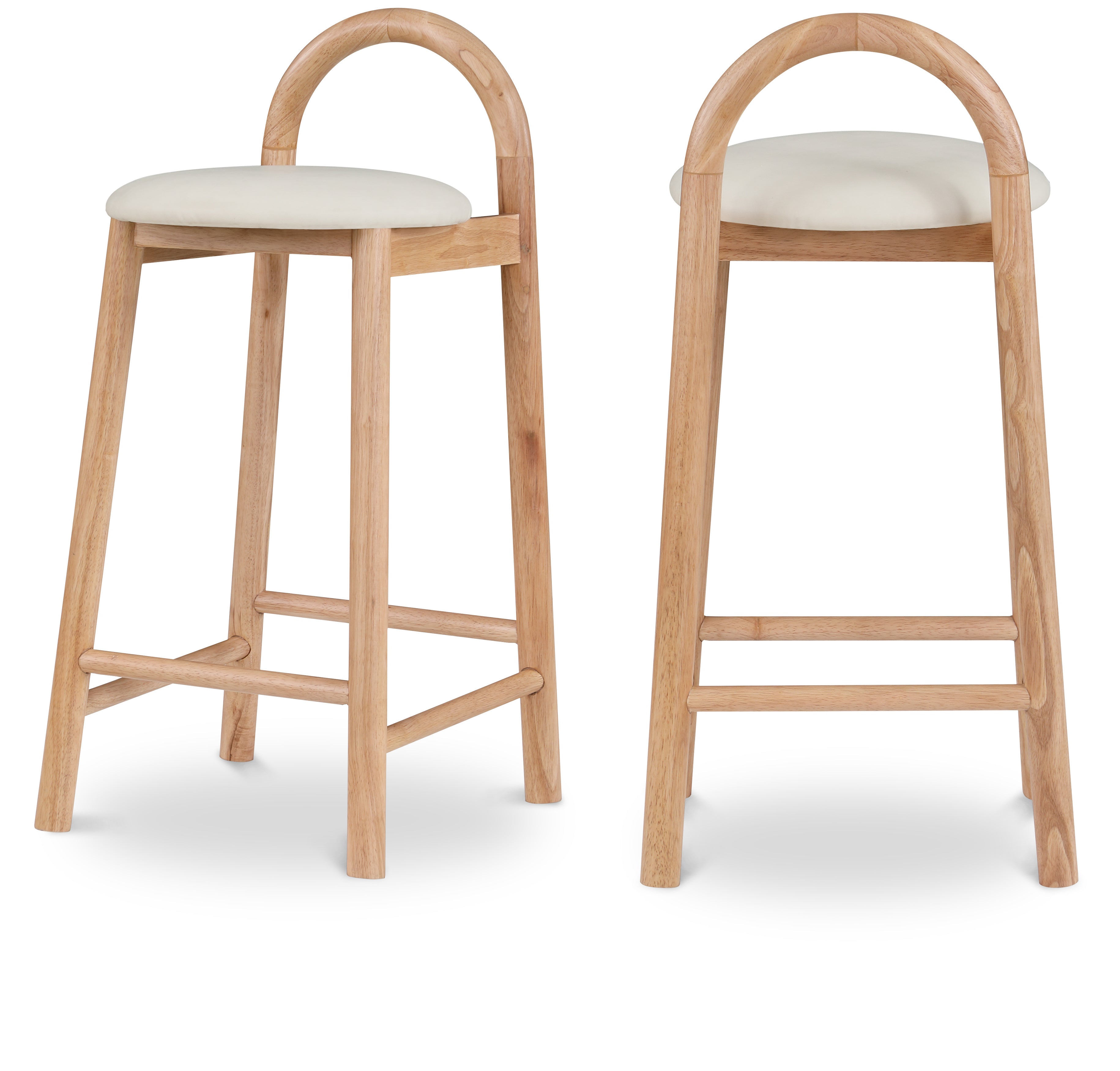 Tabouret de comptoir en cuir végétalien Calvin