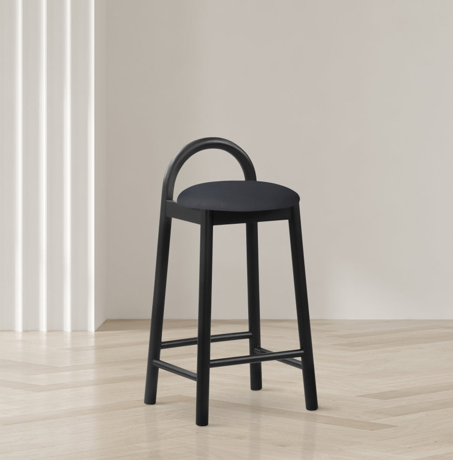 Tabouret de comptoir en cuir végétalien Calvin