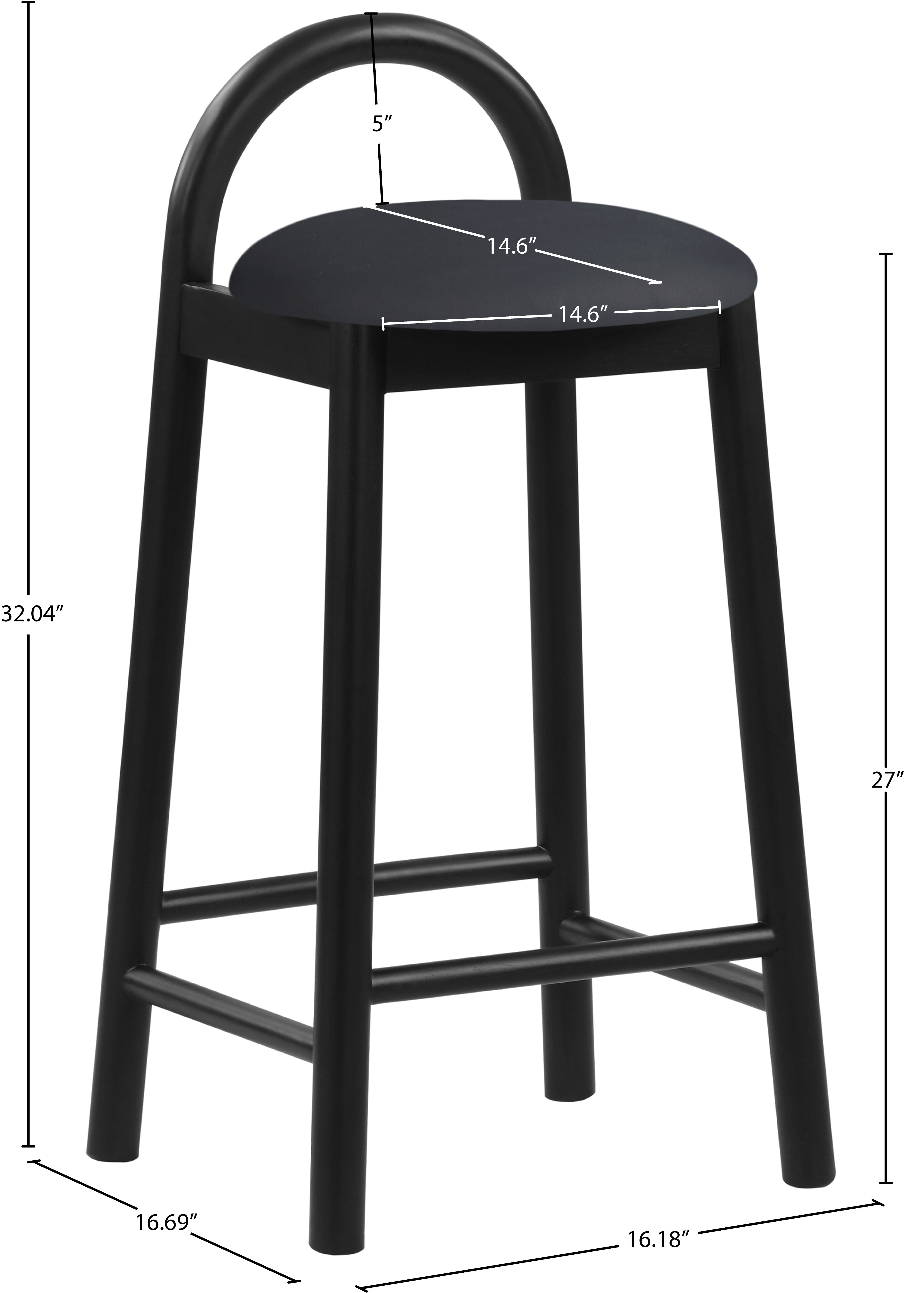 Tabouret de comptoir en cuir végétalien Calvin