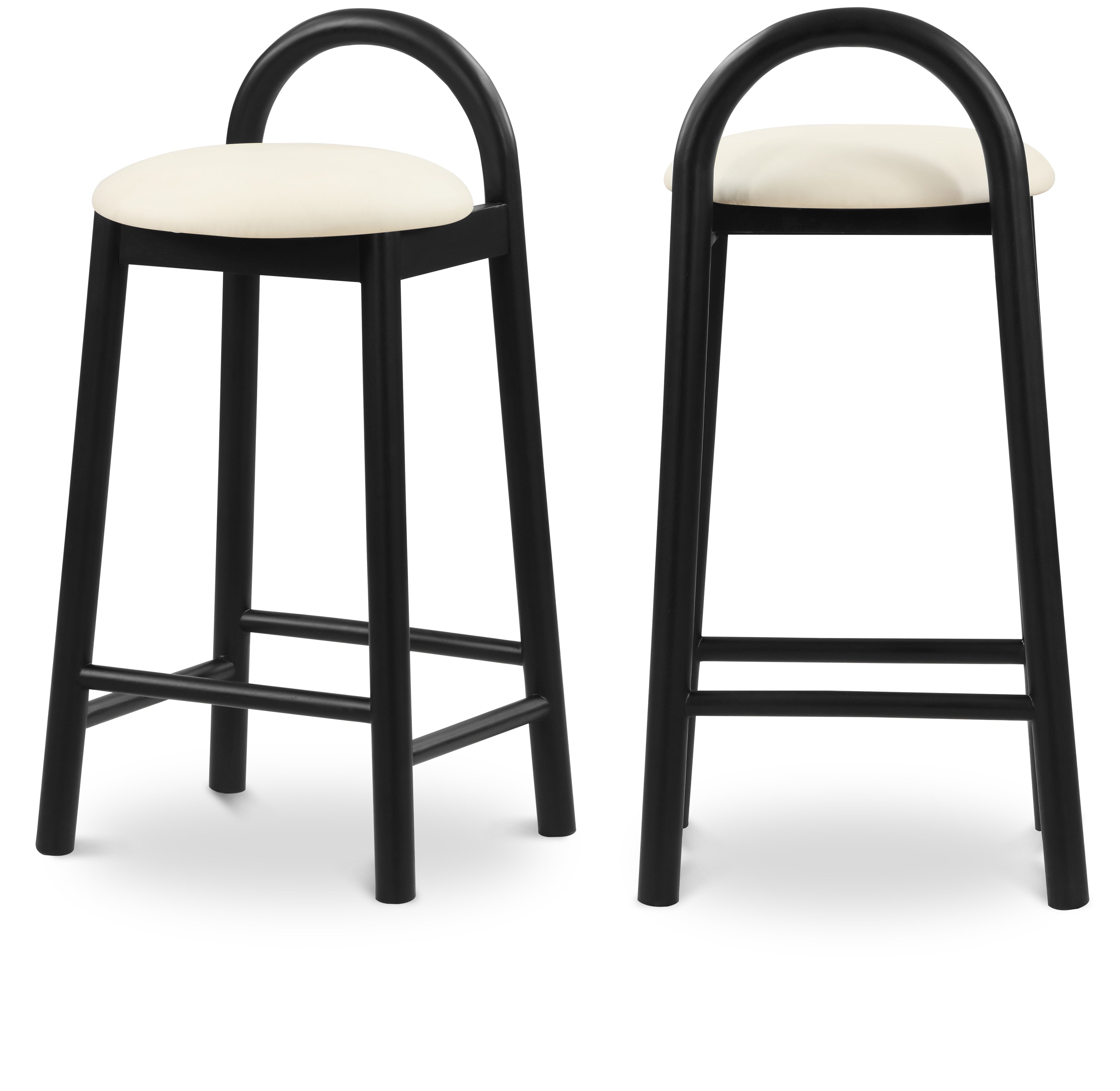 Tabouret de comptoir en cuir végétalien Calvin