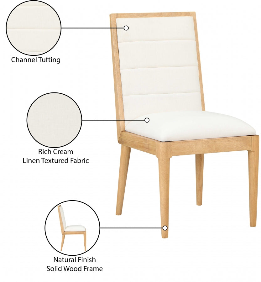 Chaise de salle à manger en tissu texturé en lin Bristol
