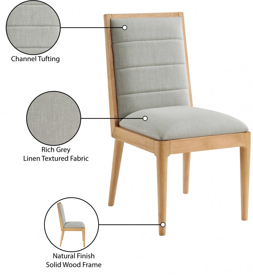Chaise de salle à manger en tissu texturé en lin Bristol