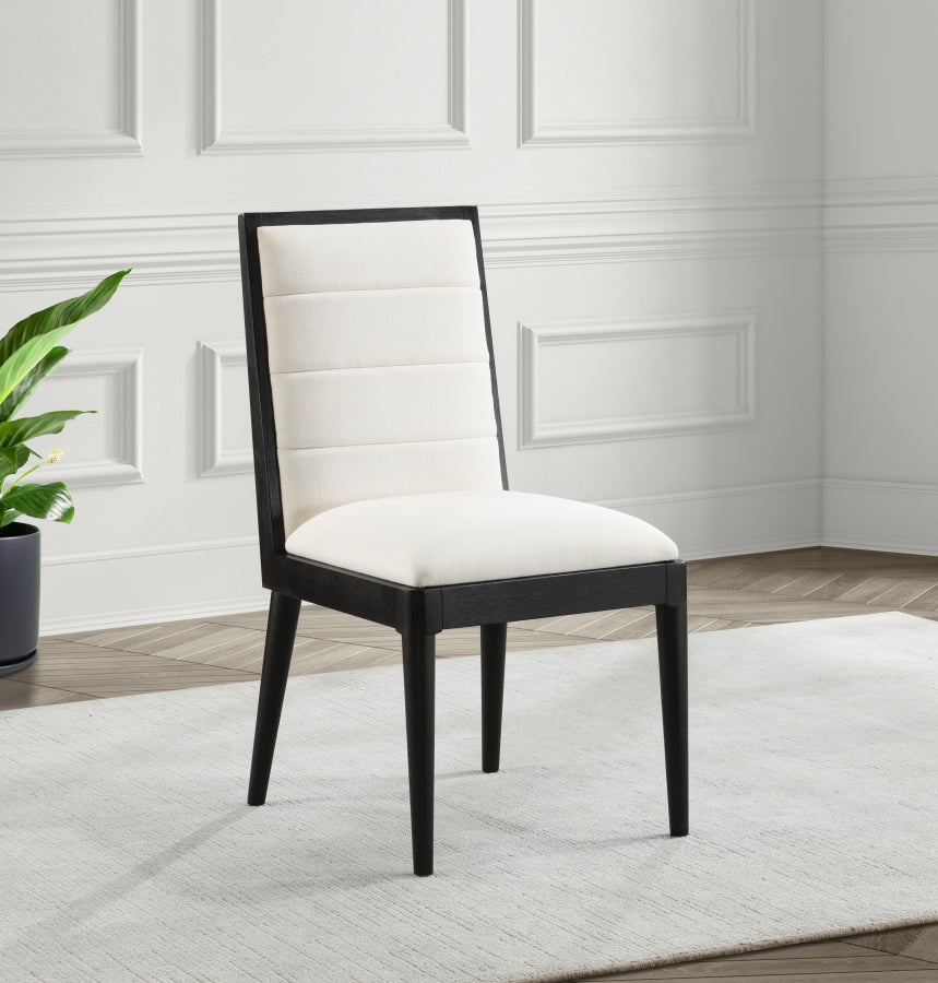 Chaise de salle à manger en tissu texturé en lin Bristol