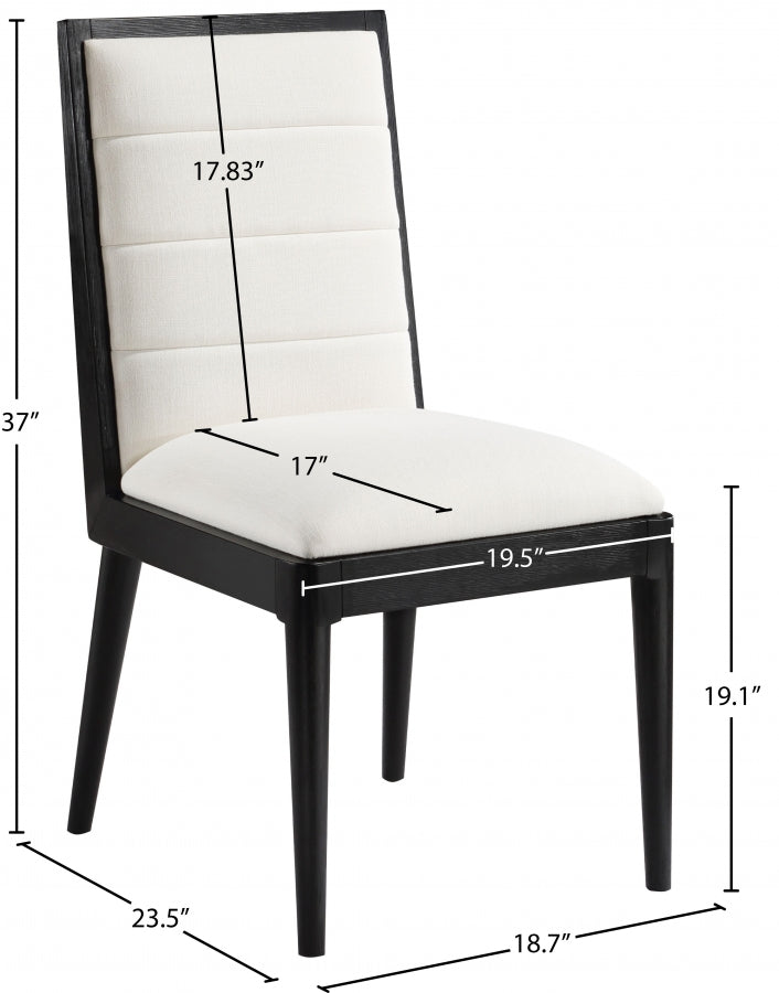 Chaise de salle à manger en tissu texturé en lin Bristol